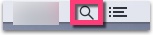 Macの画面右上にある「虫眼鏡マーク（Spotlight）」をクリック