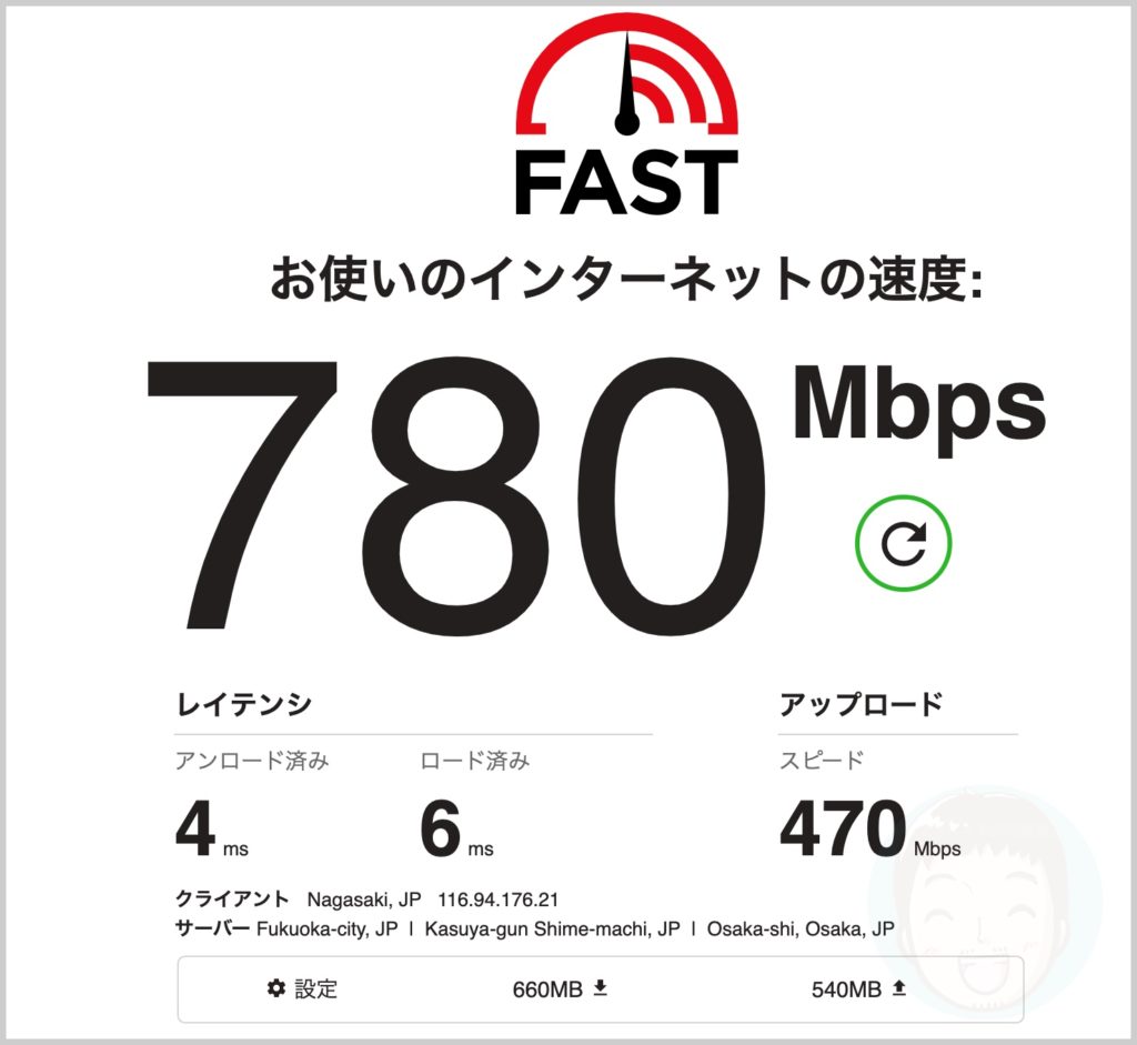 有線LANのインターネット速度